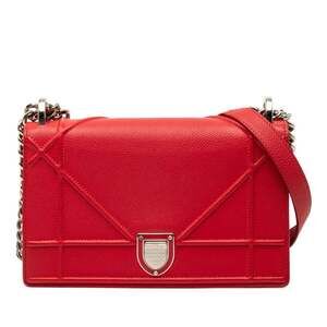 CHRISTIAN DIOR Red Leather Shoulder Bag